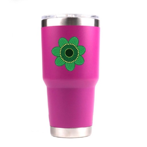Taza termo con flor