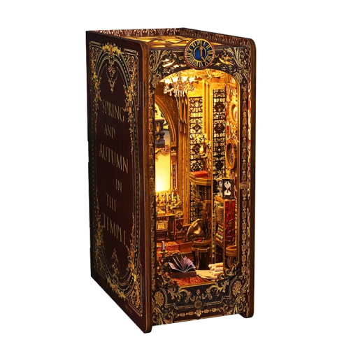 Tee-se-itse 3D-nukkekoti 9,7 x 16,5 x 24 cm Puinen rakennussarja LED-valolla ja huonekaluilla Miniatyyrimalli Käsintehty Koriste-lahja