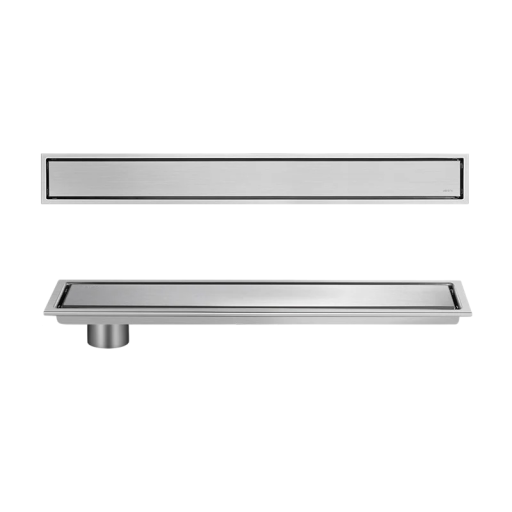 Tegeldrain voor douche met afvoer aan de rand van het lichaam Lengte 50 cm en breedte 10 cm Diameter van de aansluiting 4 cm Ingebouwd bed voor tegel van 7 cm breed