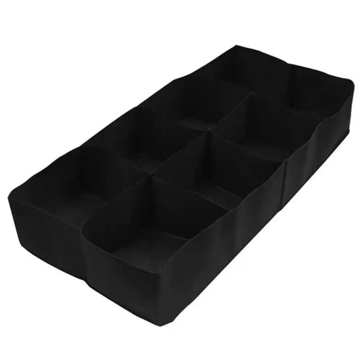 Tekstil dyrkningspose 180 x 90 x 30 cm sort grøntsagspose med 8 celler havebed til dyrkning af tomater, krydderurter, salat, kartofler