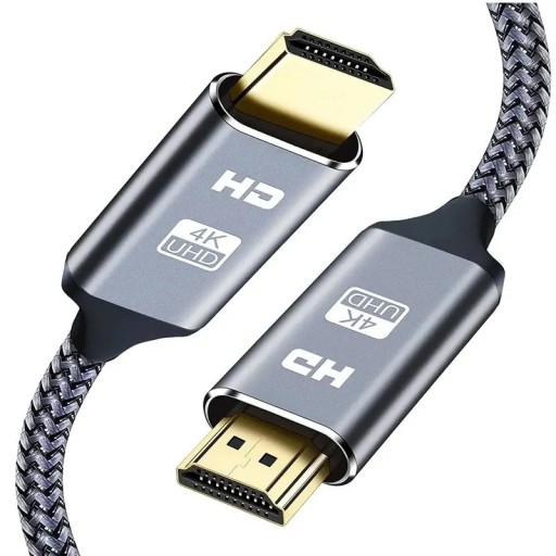 Tekstil HDMI-kabel 4K 60 Hz 3 m Holdbart flettet kabel HDMI 2.0 til TV Skærm PC Spillekonsoller Stabil overførsel af billede og lyd Ultra HD