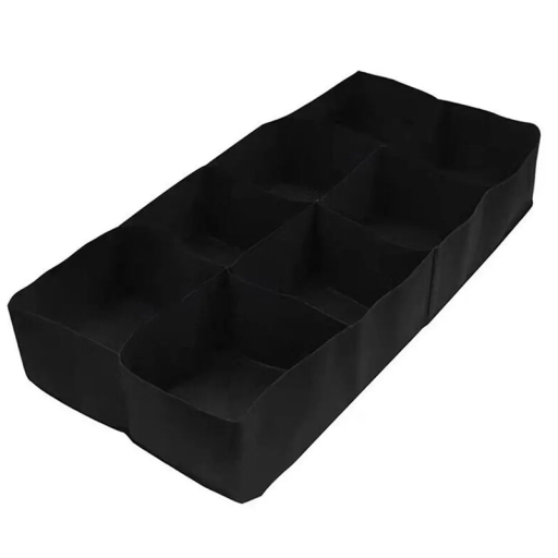 Tekstilpose til dyrkning af grøntsager 120x60x30 cm Sort havekasse lavet af ikke-vævet stof 8 celler Åndbar blomsterpotte til altanen