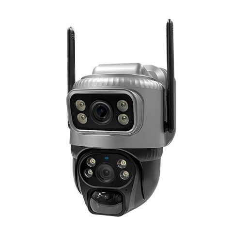 Telecamera di sicurezza solare 4G 8MP 4K con rilevamento del movimento e tracciamento automatico in plastica ABS nera e grigia per esterni