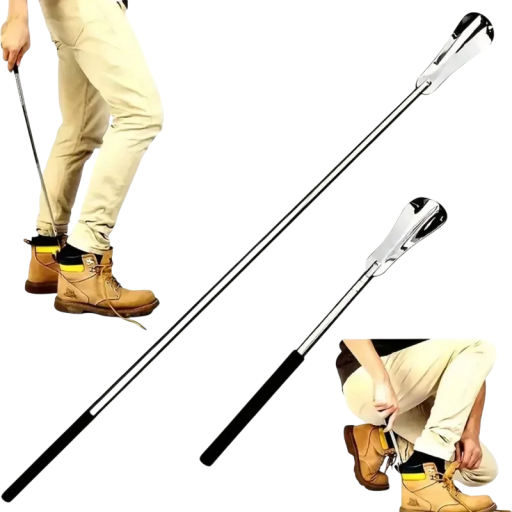 Telescopische schoenlepel van roestvrij staal 26–64 cm Metalen uitschuifbare schoenlepel Voor senioren en mensen met beperkte mobiliteit Opvouwbare schoenlepelhulp