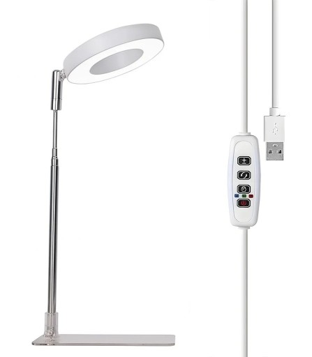 Teleskooppinen LED-kasvivalo jalustalla Säädettävä valo kasvien kasvattamiseen kääntyvällä päällä ja kirkkauden säätö
