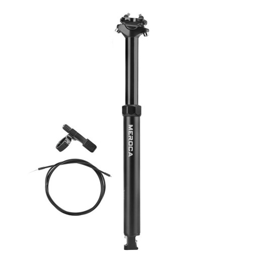 Teleskopische zadelpen voor fiets Meroca met kabelbediening 31,6 mm verstelling 125 mm zwart verstelbare zithoogte tijdens het rijden voor fietsen