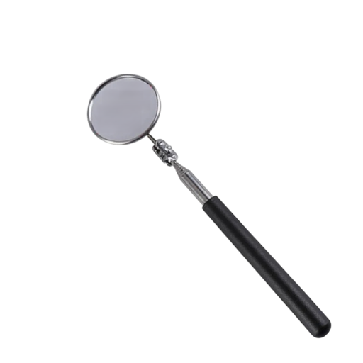 Teleskopisk inspektionsspejl med roterbart justerbart hoved til bilreparationer, udtrækkelig længde 24-96 cm, rundt spejl med en diameter på 50 mm, sort