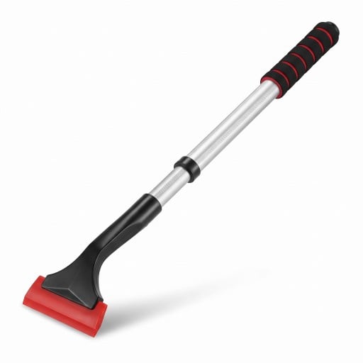 Teleskopisk isskraber og snefjerner 42 til 63 cm Udtrækkelig aluminiumsstang Blød PVC skraber 11,5 cm Skumgreb Til bil