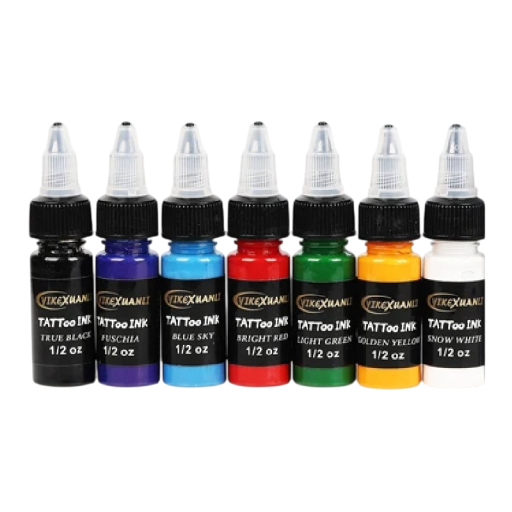 Temporary Tattoo Inks 15 ml 7 Colours Semi-permanent Colours Body Tattoo Set For Temporary Tattoos Natural Ingredients Easy Application