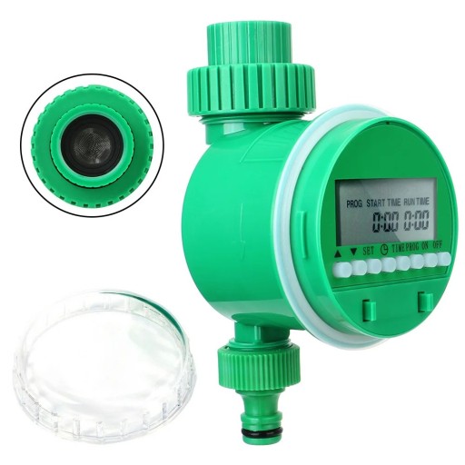Temporizador de rega automático com frequência e duração de rega ajustáveis em plástico ABS Rosca G3/4 Economia de água para jardim e estufa Sem