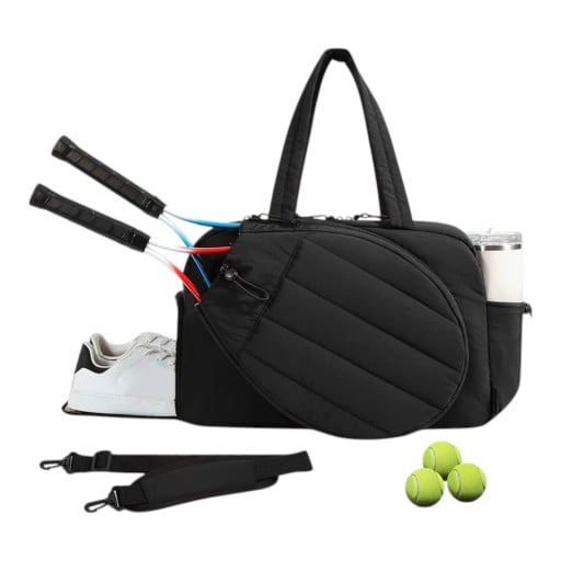 Tennisracket tas met schoenencompartiment en flesvak 48 x 19 x 31 cm Gequilt Schoudertas en handtas Voor badminton en pickleball