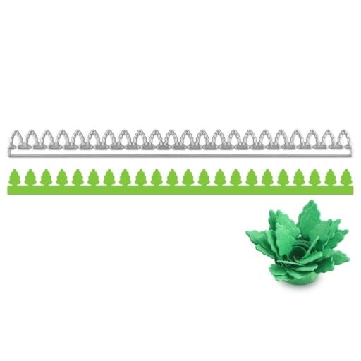Teräksinen leikkupohja kasvimuodoilla 18,2 x 1,5 cm metallileikkurit toistuvalla kuviolla paperitöihin