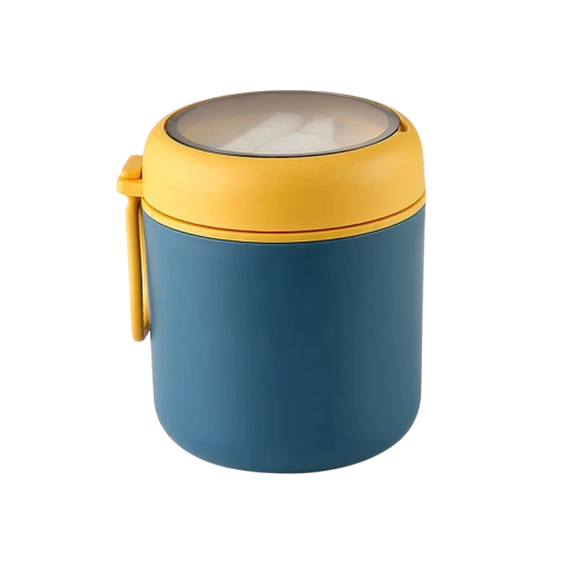 Termo de acero inoxidable para alimentos, 530 ml, aislante para sopa, fiambrera de 10,5 x 12 cm, tapa hermética, compacto y hermético.