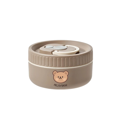 Termo-madkasse 400 ml 11,5×6,5 cm Isoleret beholder i rustfrit stål med låg Lækagesikker Mikrobølgeovnssikker Børnemadkasse med bamsemotiv
