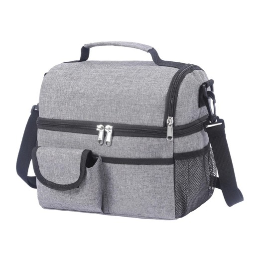 Termo taška na jedlo 25x23x16 cm Neutrálne farby Zipsové zatváranie Viac priehradok Uchovanie teploty Obedová taška Pikniková taška