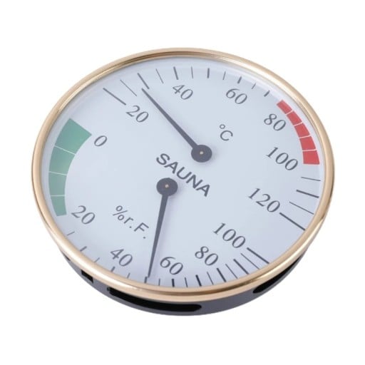 Termómetro e higrómetro para sauna 10x3 cm Medidor analógico de temperatura y humedad Termohigrómetro de madera Indicador climático preciso