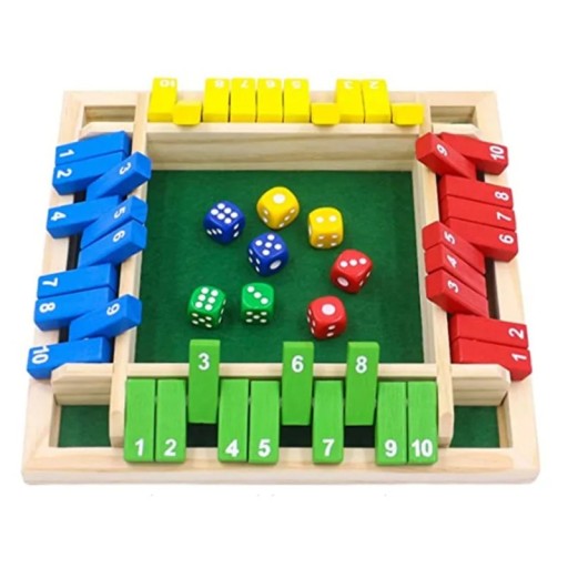 Terningspil for 4 spillere Brætspil med tallene 1-10 Pædagogisk spil for børn Matematikbrætspil Tælletræning Logisk familiesjov