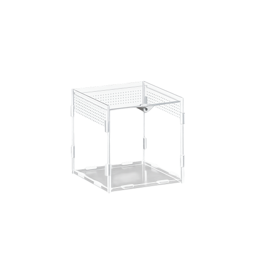 Terrarium en acrylique pour reptiles 10 x 10 x 10 cm Boîte d'élevage pour tarentules, araignées, scorpions et reptiles avec des ouvertures