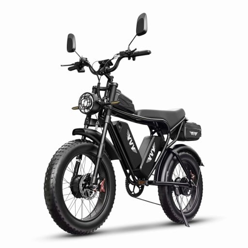 Terrein Elektrokolo Fat Bike Motor 250 W Batterij 48 V 20 Ah Terugspiegels en knipperlichten Hydraulische remmen Shimano 7 versnellingen Zwart