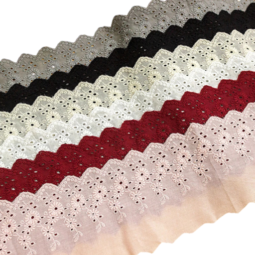 Tessuto in cotone con bordo in pizzo 91 cm Tessuto decorativo in cotone per cucire decorazioni di abbigliamento decorazioni tessili fai da te