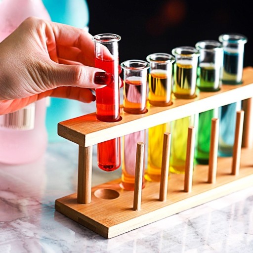 Test Tube Shot Glasses with Stand 6 pcs