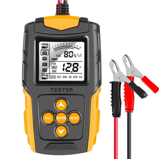 Tester 12V 24V autobaterií s LCD obrazovkou Přenosný digitální tester pro kontrolu napětí a kapacity startovacích baterií vozidel