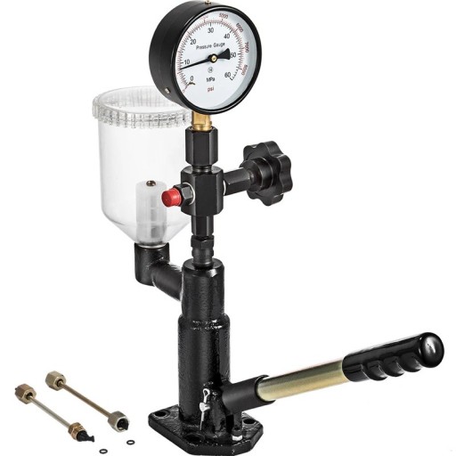 Tester af dieselbrændstofindsprøjtningsdyser 600 BAR 0,8 l med manometer håndbetjent sort til kontrol af indsprøjtning