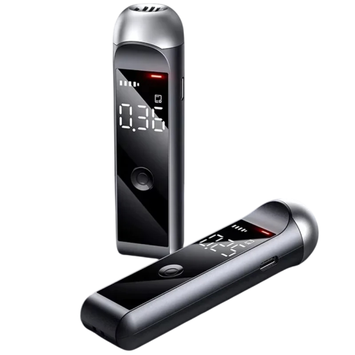 Tester di alcol digitale 10,3 x 2,8 cm Analizzatore portatile del respiro con tre indicatori luminosi USB-C