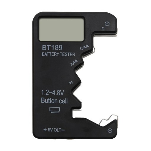 Tester digital pentru baterii BT189, detector de energie cu afișaj LCD, 9V, AA AAA, baterii tip buton, material ABS, instrument universal pentru acasă