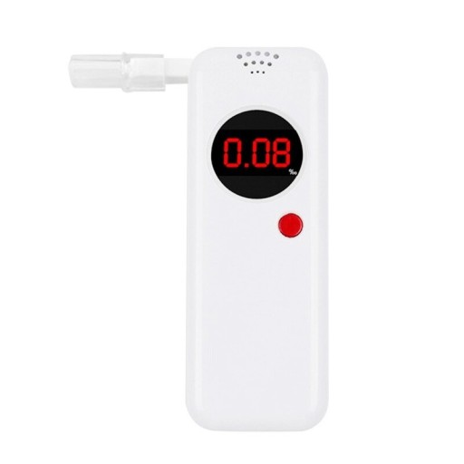 Tester digital plat de alcool pentru măsurarea alcoolului în respirație Ecran cu cifre roșii 6 duze Alimentare 2x AAA Dimensiuni 12 x 4,6 x 1,5