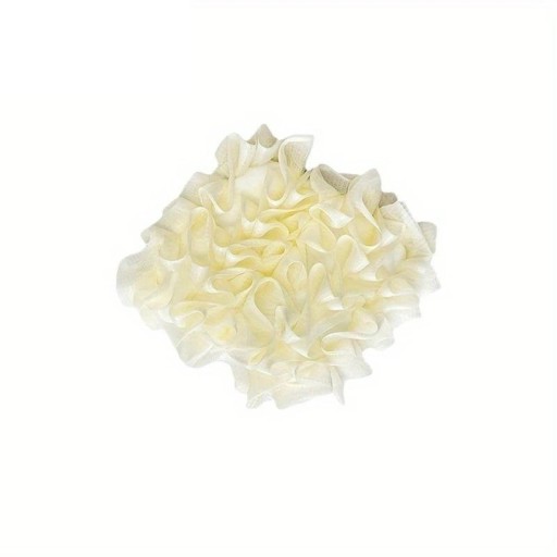 Testmosó szivacs 14 cm hálós luffa szappantartóval nylon fürdőszivacs krém színű zuhanyzáshoz és bőrápoláshoz