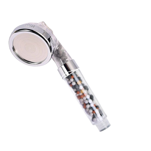 Tête de douche avec billes filtrantes