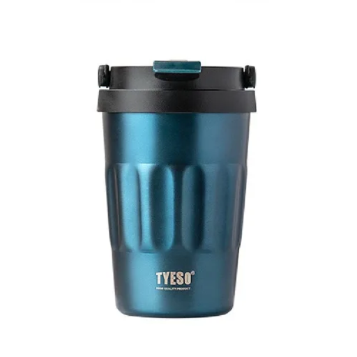 Thermobecher 400 ml aus 304 Edelstahl mit Vakuumdichtung und praktischem Trinkloch, Reisebecher für Kaffee und Tee