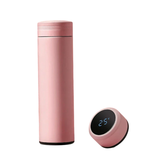 Thermos 500ml en acier inoxydable avec écran tactile de température Bouteille isolée sous vide pour l'eau Bouteille thermo de voyage Thermos
