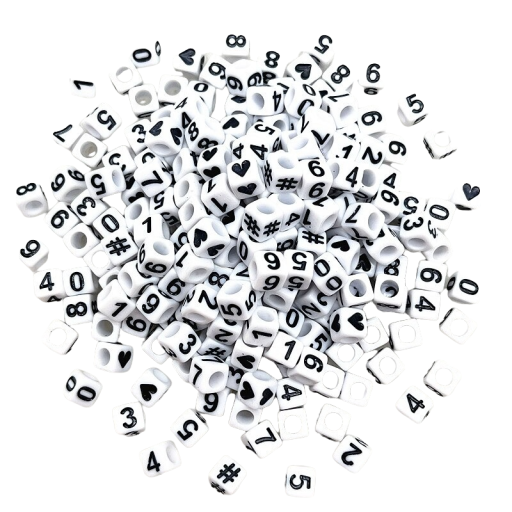 Threading Beads Numbers 100 pcs