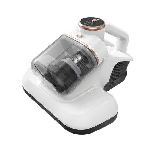 Three-Stage Dust Mite Remover Double Tapping and Suction Double Dust Container with Filter White For Mattresses Sofas and Carpets