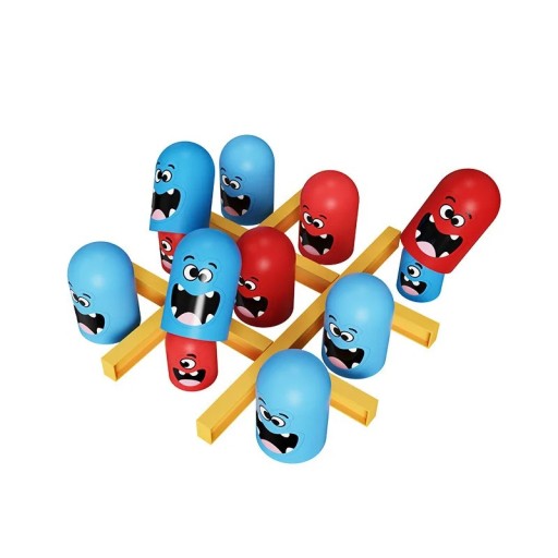 Tic-Tac-Toe-Brettspiel, Logikspiel aus Holz für zwei Spieler, strategisches Brettspiel für Kinder und Erwachsene, Familienspaß, Denkentwicklung