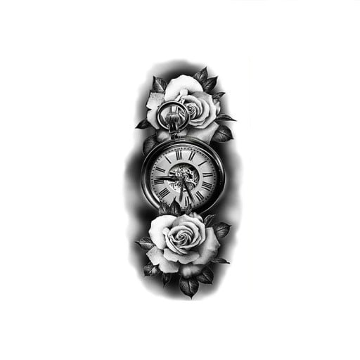 Tijdelijke waterdichte tatoeage 11,5 x 21 cm Rozen op stelen Elegant romantisch motief Blijft tot 15 dagen zitten Eenvoudig aan te brengen