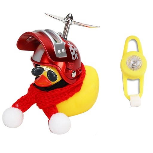 Timbre de bicicleta con forma de pato navideño y hélice