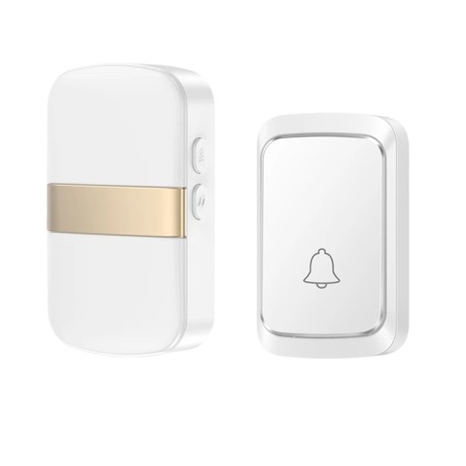 Timbre inalámbrico 77 x 46 x 20 mm 300 m 60 melodías indicación LED receptor a batería alimentación USB