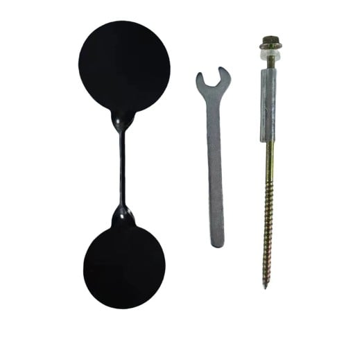 Țintă rotativă de antrenament pentru praștie 14 cm 3 mm Țintă dublă din oțel rotund 360° Montaj pe perete sau copac Utilizare interioară