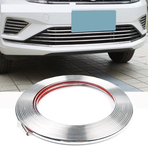 Tira autoadhesiva cromada para coche 8m