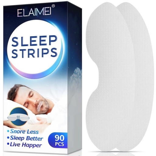 Tiras antirronquidos desechables Cinta adhesiva suave antirronquidos para la boca, color blanco, para una mejor respiración nasal, adhesivo para la boca, 6 cm, 90 unidades