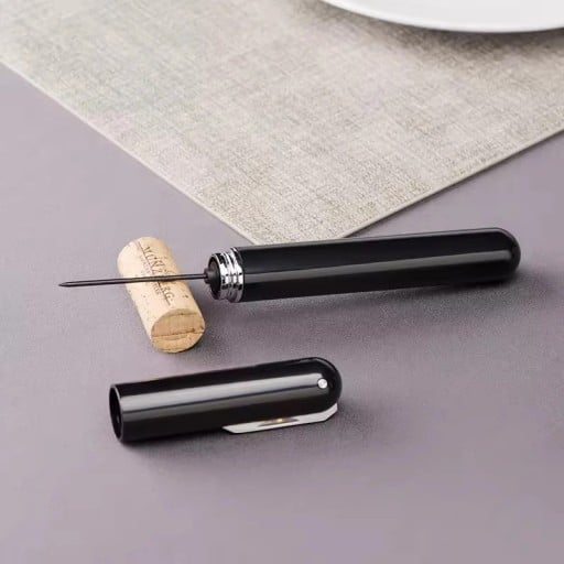 Tirbușon de vin 2 în 1 cu tăietor de folie integrat Deschizător elegant cu ac pentru îndepărtarea ușoară a dopului Utilizare sigură
