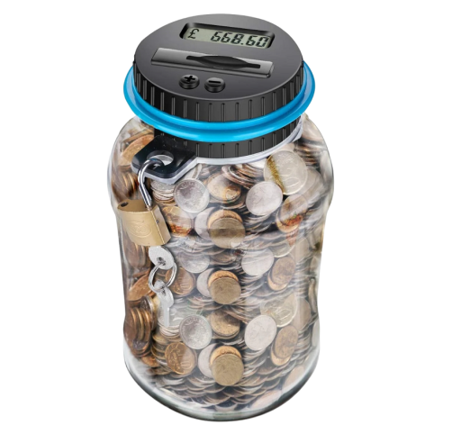 Tirelire électronique avec compteur en euros 20,2 x 11,3 x 7,5 cm Tirelire pour enfants