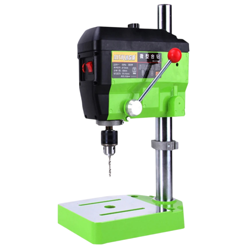 Tisch-Minibohrmaschine 680W 1-13 mm mit 3 Geschwindigkeitsstufen Metallgehäuse Arbeitshub 6 cm Radius 14,3 cm Präzisionsbohrmaschine