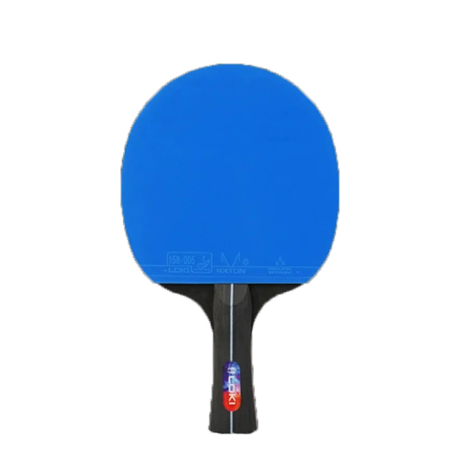 Tischtennisschläger 5 Schichten Holz Lange Griffe Blaue Gummischicht Schaumstoffeinlage Professioneller Trainingsschläger Tischtennis