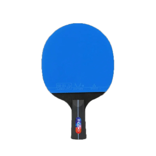 Tischtennisschläger kurze Griffe 5 Schichten Holz blaue Gummischicht Schaumstoffschicht Trainingsschläger für das Tischtennisspiel