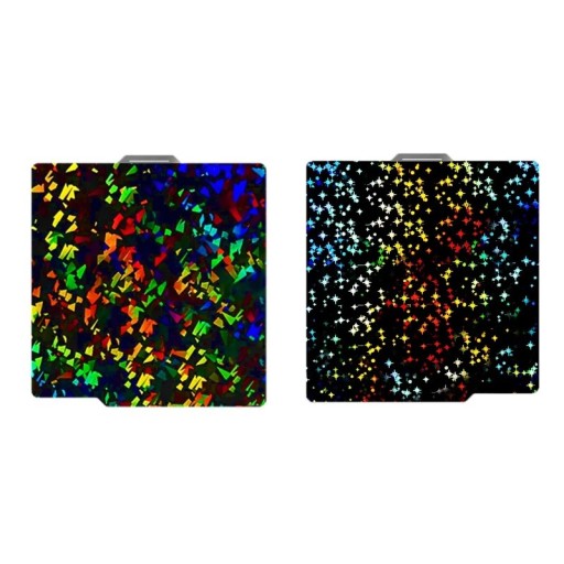 Tisková podložka pro 3D tiskárnu PEY Colorful Flake-Stars 257 x 257 mm oboustranná Ocelový plech Černo-duhová Bambu Lab X1 P1 A1 pro PLA