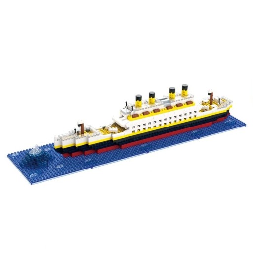 Titanic byggesæt 32 x 8 x 7 cm 607 dele Mini skibsbyggesæt til børn Historisk model af det legendariske dampskib Kreativt legetøjsskib Titanic